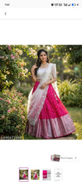 Kanjiveram Silk Zari Lehanga With Blouse Along With Embroideried Net Duppta